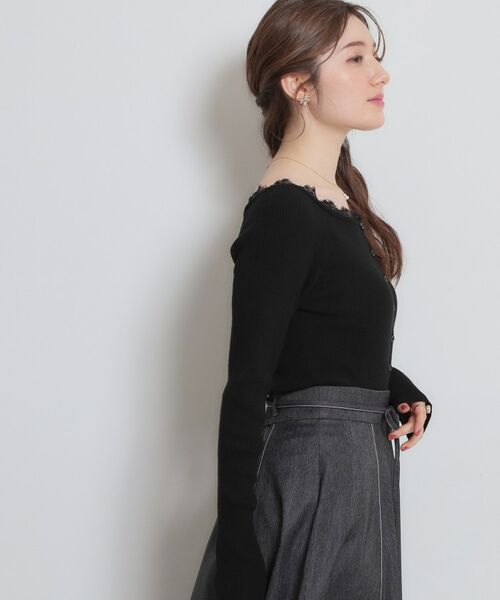 Couture Brooch / クチュールブローチ カーディガン・ボレロ | 前後2WAY衿レースカーディガン | 詳細13