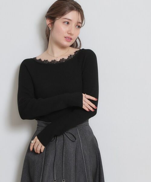 Couture Brooch / クチュールブローチ カーディガン・ボレロ | 前後2WAY衿レースカーディガン | 詳細14