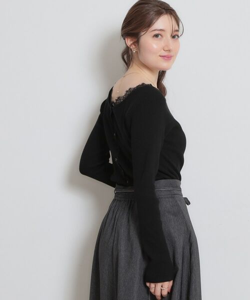 Couture Brooch / クチュールブローチ カーディガン・ボレロ | 前後2WAY衿レースカーディガン | 詳細15