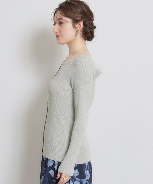 Couture Brooch / クチュールブローチ カーディガン・ボレロ | 前後2WAY衿レースカーディガン | 詳細2