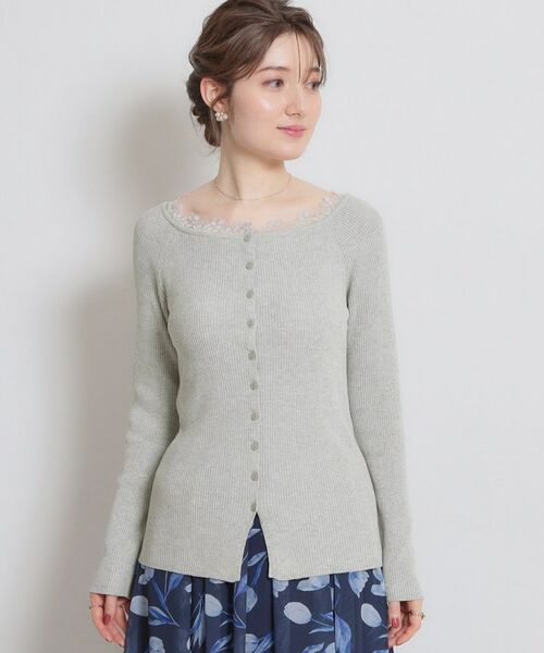 Couture Brooch / クチュールブローチ カーディガン・ボレロ | 前後2WAY衿レースカーディガン | 詳細20