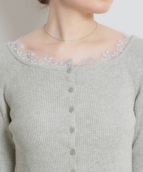 Couture Brooch / クチュールブローチ カーディガン・ボレロ | 前後2WAY衿レースカーディガン | 詳細23