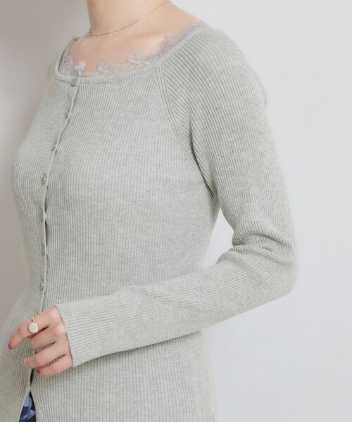 Couture Brooch / クチュールブローチ カーディガン・ボレロ | 前後2WAY衿レースカーディガン | 詳細24