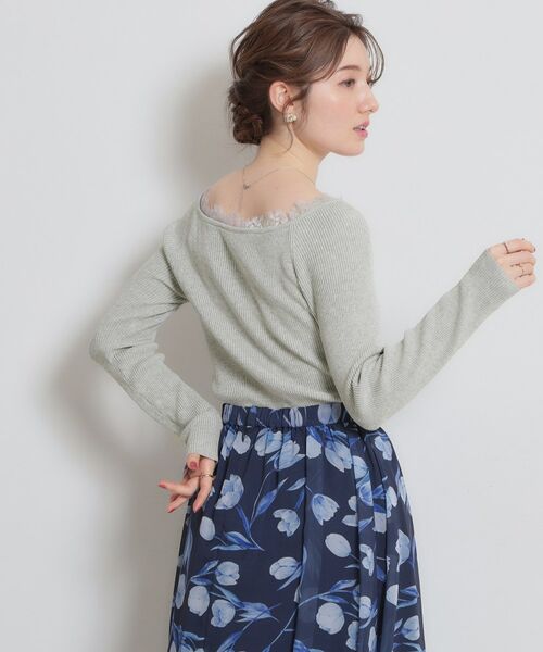 Couture Brooch / クチュールブローチ カーディガン・ボレロ | 前後2WAY衿レースカーディガン | 詳細3