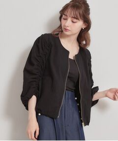 Couture Brooch / クチュールブローチ レザーブルゾン・ジャケット | カラミタンブラーノーカラーブルゾン