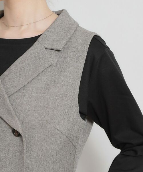 Couture Brooch / クチュールブローチ ロング・マキシ丈ワンピース | 【通勤】リネンライク ジレにもなるジャンスカ | 詳細29