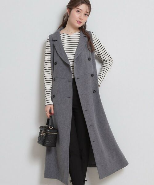 Couture Brooch / クチュールブローチ ロング・マキシ丈ワンピース | リネンライクサマツイワンピース（チャコールグレー(014)）