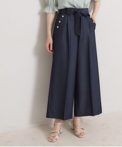 Couture Brooch / クチュールブローチ パンツ | マリン風アソート釦シャンブレーワイドパンツ