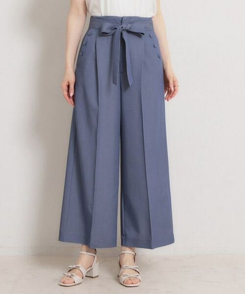 Couture Brooch / クチュールブローチ パンツ | マリン風アソート釦シャンブレーワイドパンツ | 詳細1