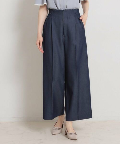 Couture Brooch / クチュールブローチ パンツ | マリン風アソート釦シャンブレーワイドパンツ | 詳細10