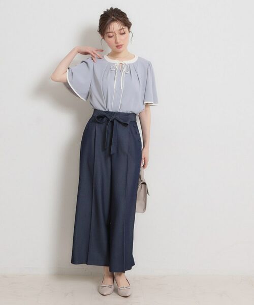 Couture Brooch / クチュールブローチ パンツ | マリン風アソート釦シャンブレーワイドパンツ | 詳細11