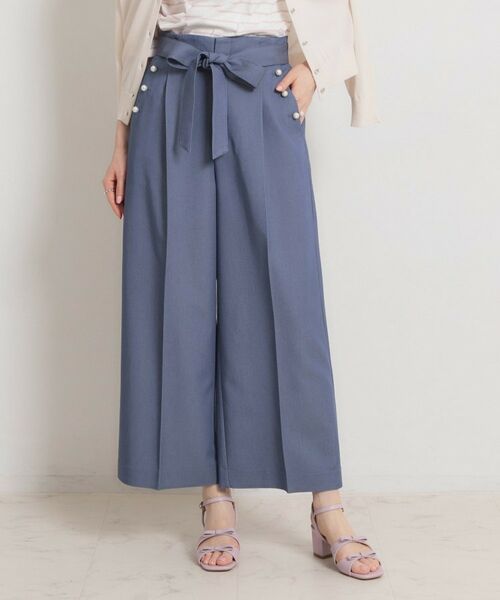 Couture Brooch / クチュールブローチ パンツ | マリン風アソート釦シャンブレーワイドパンツ | 詳細15