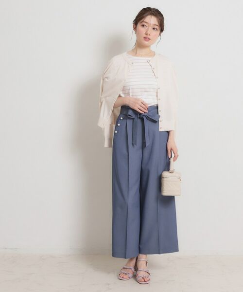 Couture Brooch / クチュールブローチ パンツ | マリン風アソート釦シャンブレーワイドパンツ | 詳細18