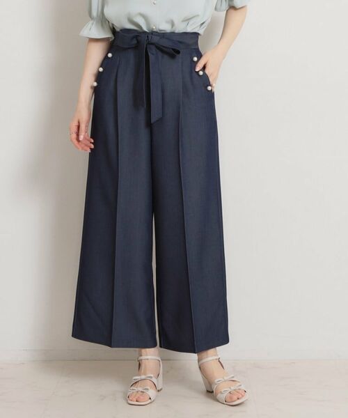 Couture Brooch / クチュールブローチ パンツ | マリン風アソート釦シャンブレーワイドパンツ | 詳細22