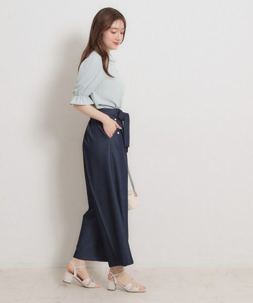 Couture Brooch / クチュールブローチ パンツ | マリン風アソート釦シャンブレーワイドパンツ | 詳細26