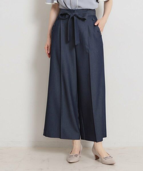 Couture Brooch / クチュールブローチ パンツ | マリン風アソート釦シャンブレーワイドパンツ | 詳細8