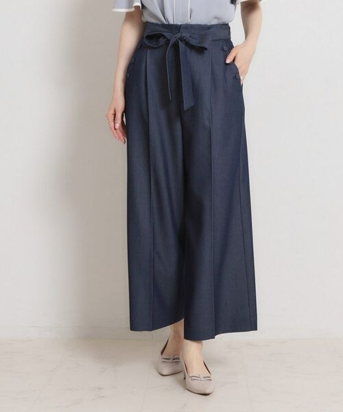 Couture Brooch / クチュールブローチ パンツ | マリン風アソート釦シャンブレーワイドパンツ（ネイビー(094)）