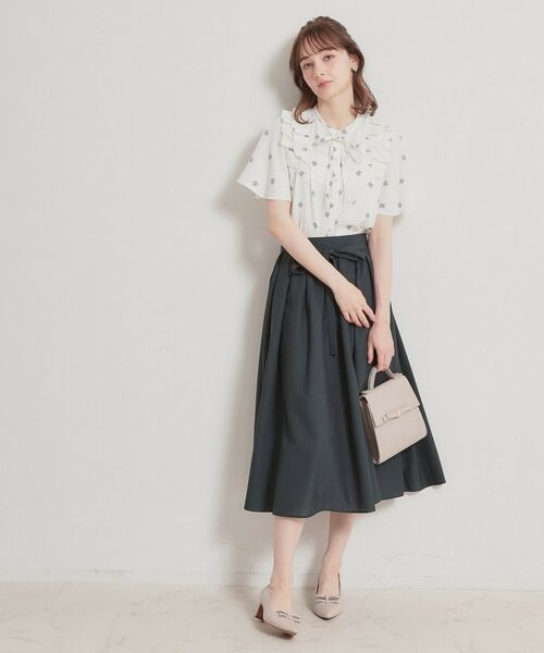 Couture Brooch / クチュールブローチ ロング・マキシ丈スカート | パレットボイル細リボン付きスカート | 詳細25