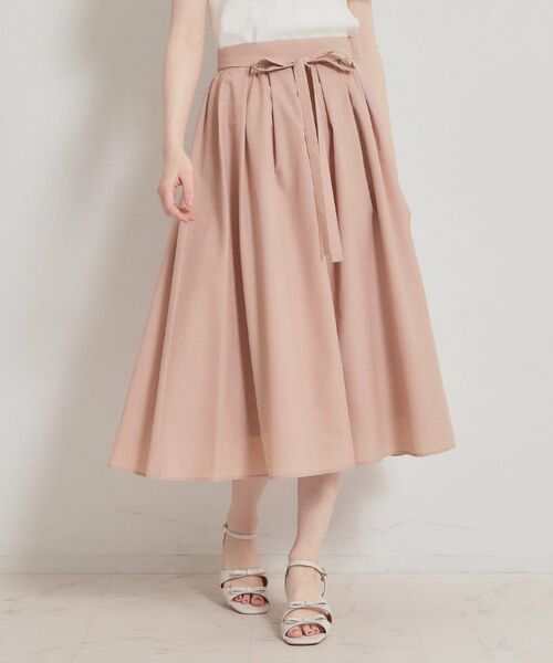 Couture Brooch / クチュールブローチ ロング・マキシ丈スカート | パレットボイル細リボン付きスカート（ピンク(071)）