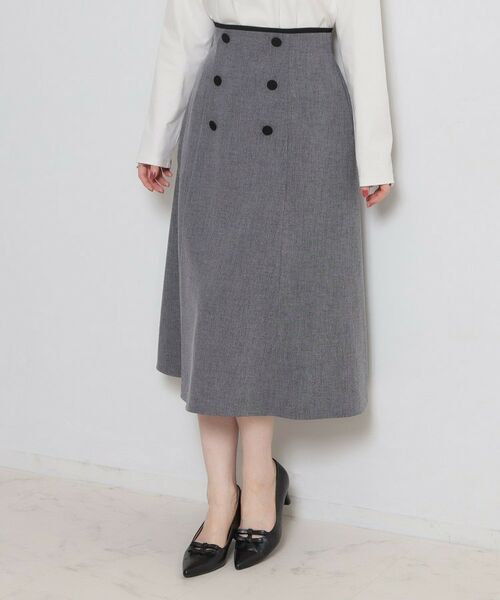 Couture Brooch / クチュールブローチ スカート | リネンライクサマツイスカート（チャコールグレー(014)）