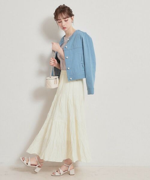 Couture Brooch / クチュールブローチ ロング・マキシ丈スカート | 綿ローンティアードスカート | 詳細12