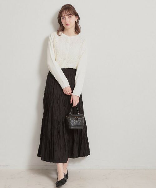 Couture Brooch / クチュールブローチ ロング・マキシ丈スカート | 綿ローンティアードスカート | 詳細5