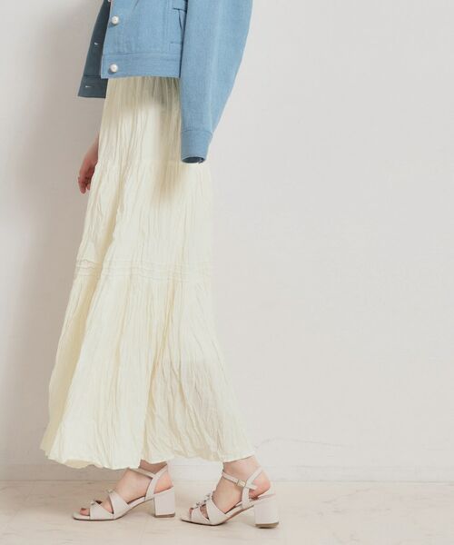 Couture Brooch / クチュールブローチ ロング・マキシ丈スカート | 綿ローンティアードスカート | 詳細9