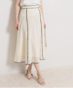 Couture Brooch / クチュールブローチ ロング・マキシ丈スカート | 【洗える】コードフラワーレース スカート