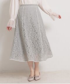 Couture Brooch / クチュールブローチ ロング・マキシ丈スカート | 【洗える】コードフラワーレース スカート