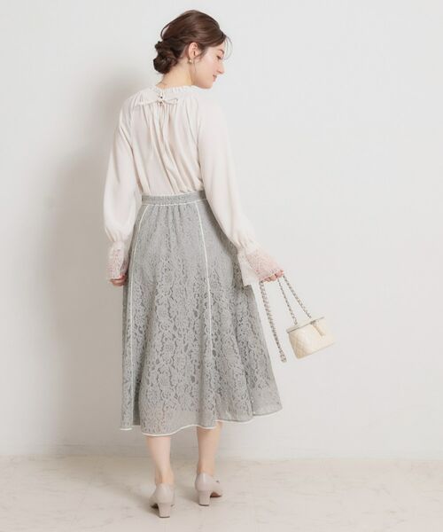 Couture Brooch / クチュールブローチ ロング・マキシ丈スカート | 【洗える】コードフラワーレース スカート | 詳細10