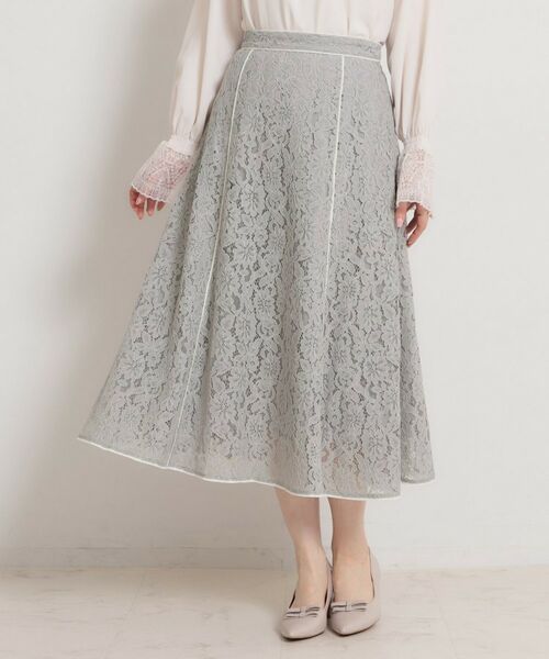 Couture Brooch / クチュールブローチ ロング・マキシ丈スカート | 【洗える】コードフラワーレース スカート | 詳細11