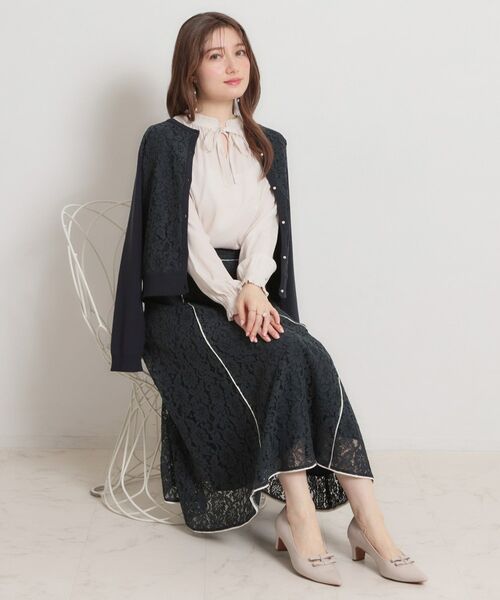 Couture Brooch / クチュールブローチ ロング・マキシ丈スカート | 【洗える】コードフラワーレース スカート | 詳細14