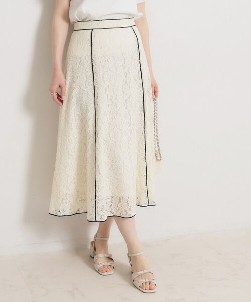 Couture Brooch / クチュールブローチ ロング・マキシ丈スカート | 【洗える】コードフラワーレース スカート | 詳細5