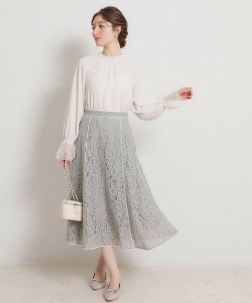 Couture Brooch / クチュールブローチ ロング・マキシ丈スカート | 【洗える】コードフラワーレース スカート | 詳細8