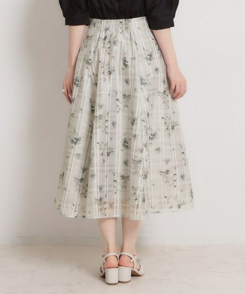 Couture Brooch / クチュールブローチ ロング・マキシ丈スカート | シアーチェックフラワープリント | 詳細24