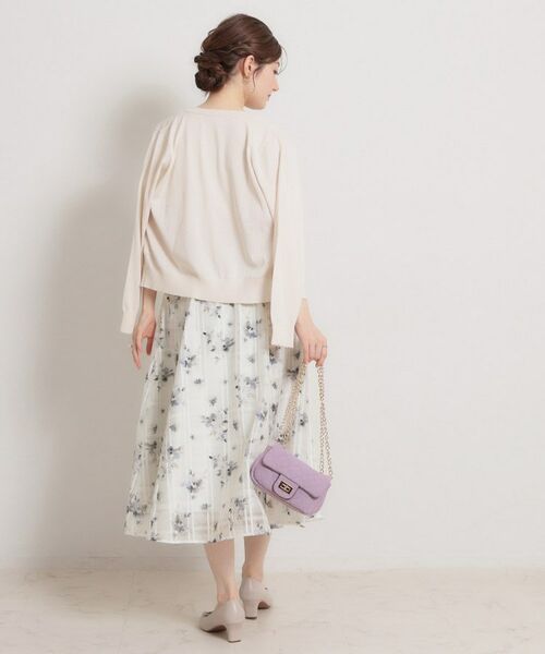 Couture Brooch / クチュールブローチ ロング・マキシ丈スカート | シアーチェックフラワープリント | 詳細6