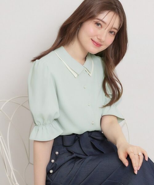 Couture Brooch / クチュールブローチ シャツ・ブラウス | ダブルカラーブラウス（ミントグリーン(021)）