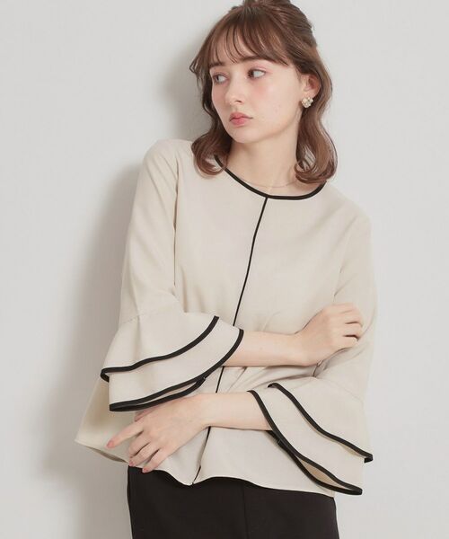 Couture Brooch / クチュールブローチ シャツ・ブラウス | 配色ラッフルブラウス | 詳細1