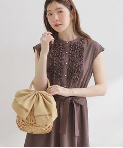 Couture Brooch / クチュールブローチ ハンドバッグ | BIGリボン付きラタンバッグ