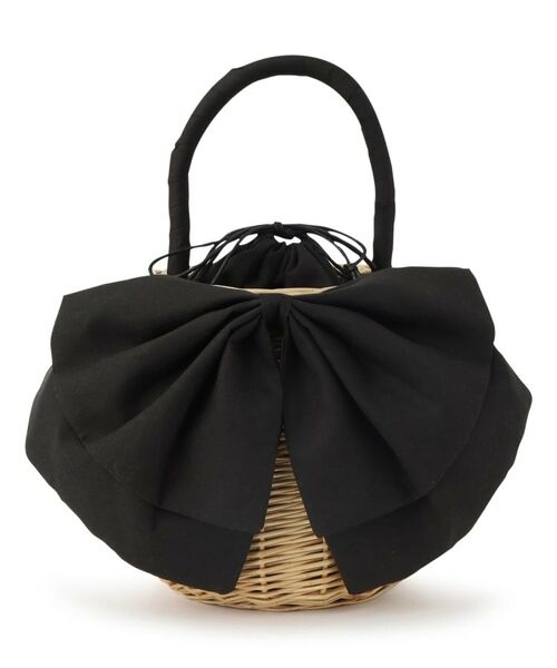 Couture Brooch / クチュールブローチ ハンドバッグ | BIGリボン付きラタンバッグ | 詳細5