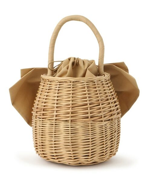 Couture Brooch / クチュールブローチ ハンドバッグ | BIGリボン付きラタンバッグ | 詳細8