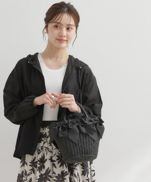 Couture Brooch / クチュールブローチ トートバッグ | グログランリボンモチーフトート（ブラック(019)）