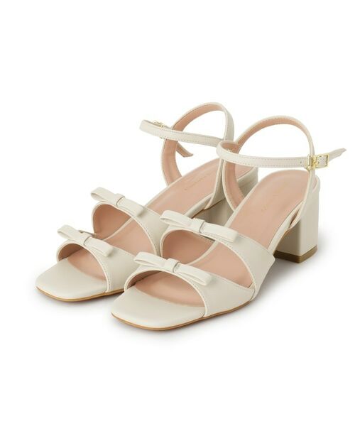 Couture Brooch / クチュールブローチ サンダル | ダブルリボンサンダル(アイボリー(004))