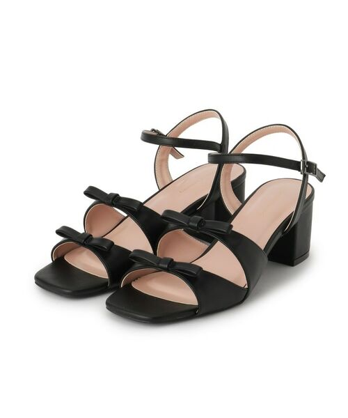 Couture Brooch / クチュールブローチ サンダル | ダブルリボンサンダル(ブラック(019))