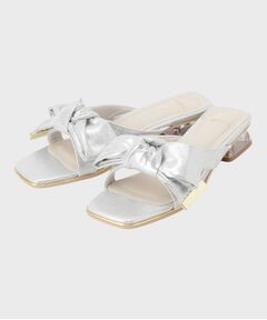 Couture Brooch / クチュールブローチ サンダル | リボンクリアヒールサンダル