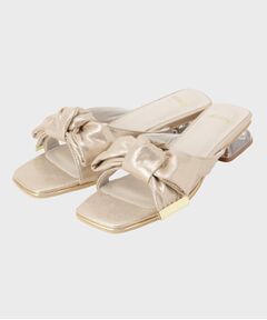 Couture Brooch / クチュールブローチ サンダル | リボンクリアヒールサンダル