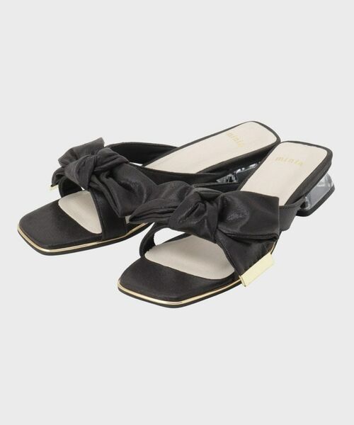 Couture Brooch / クチュールブローチ サンダル | リボンクリアヒールサンダル（ブラック(019)）