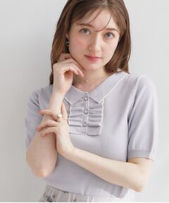 Couture Brooch / クチュールブローチ ニット・セーター | フリルポロ衿ニット