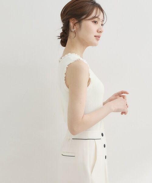 Couture Brooch / クチュールブローチ キャミソール・チューブトップ | フリルニットタンクトップ | 詳細2