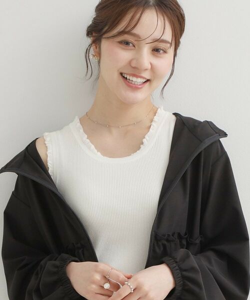 Couture Brooch / クチュールブローチ キャミソール・チューブトップ | フリルニットタンクトップ（オフホワイト(003)）